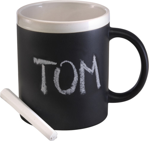 Tasse en grès avec panneau noir et craie 300ml - Beaufort-en-Vallée