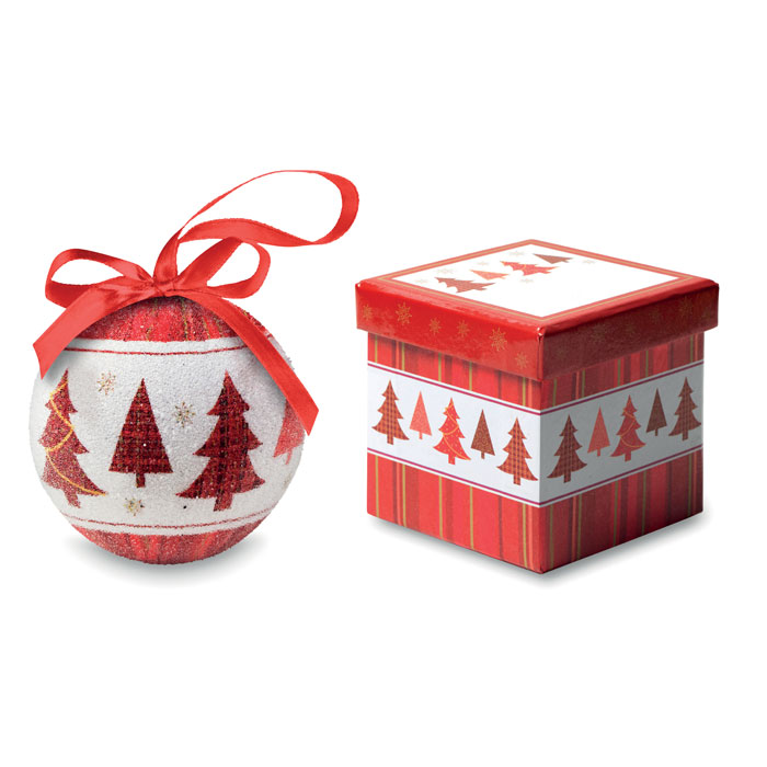 Boule de Noël "Sapin" avec sa boîte personnalisée