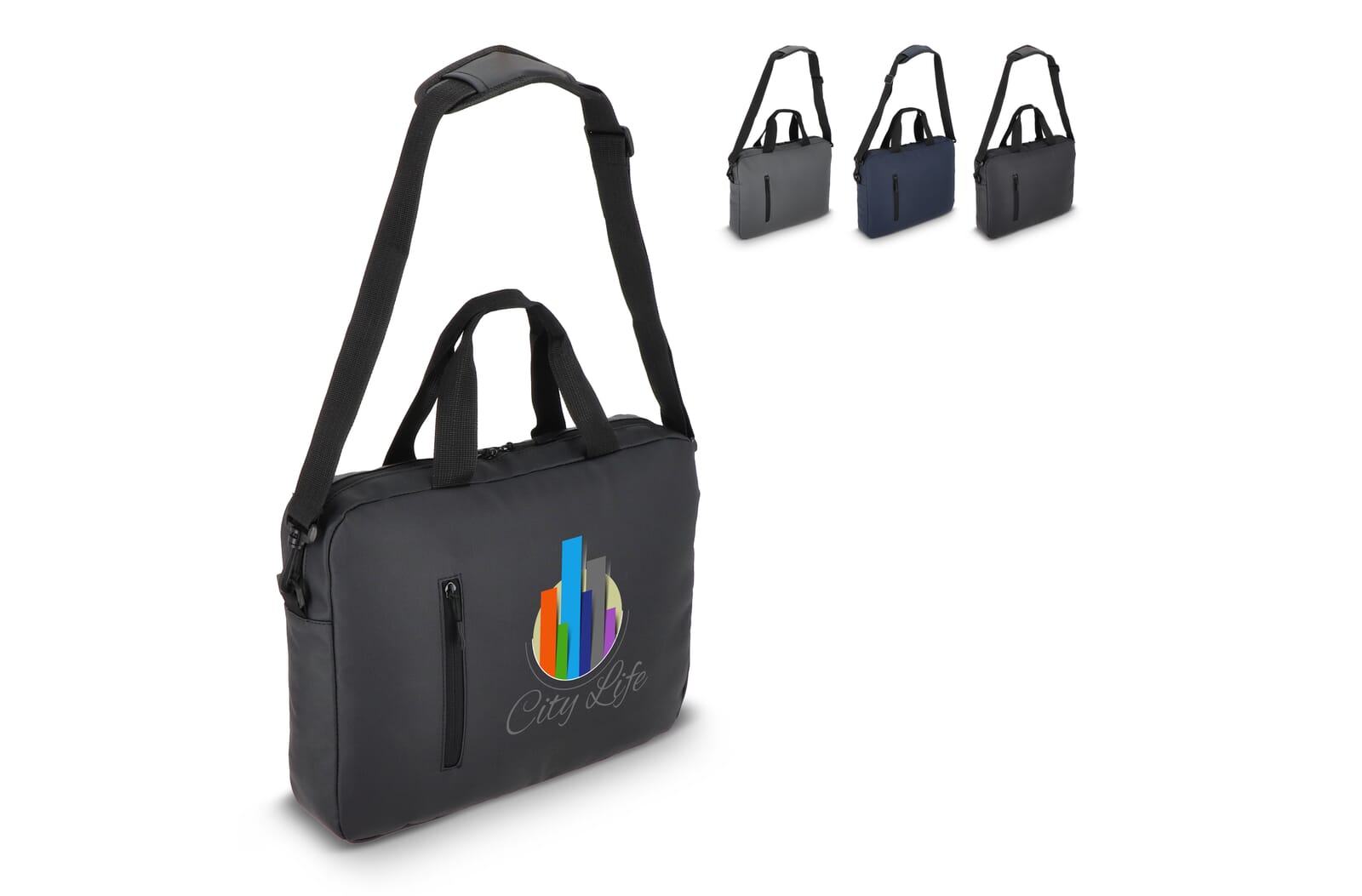 Sac Messenger pour Ordinateur Portable en PU - Épiais-lès-Louvres imprimé avec logo