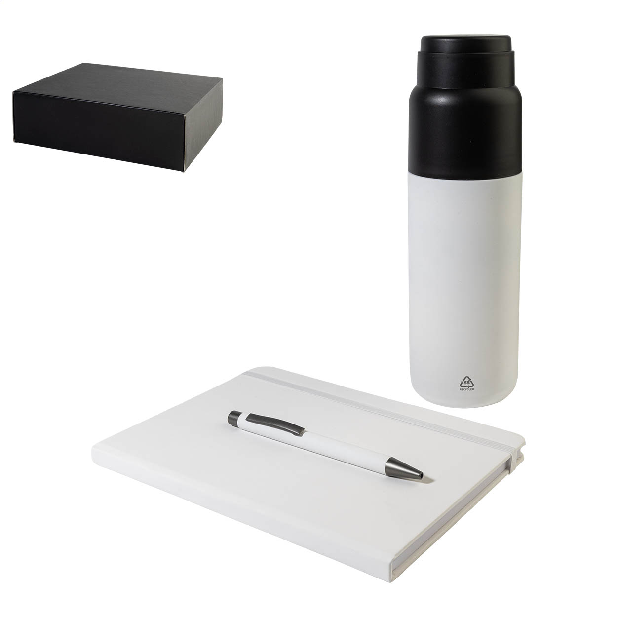 Coffret cadeau Atera : carnet A5, bouteille isotherme 500 ml et stylo