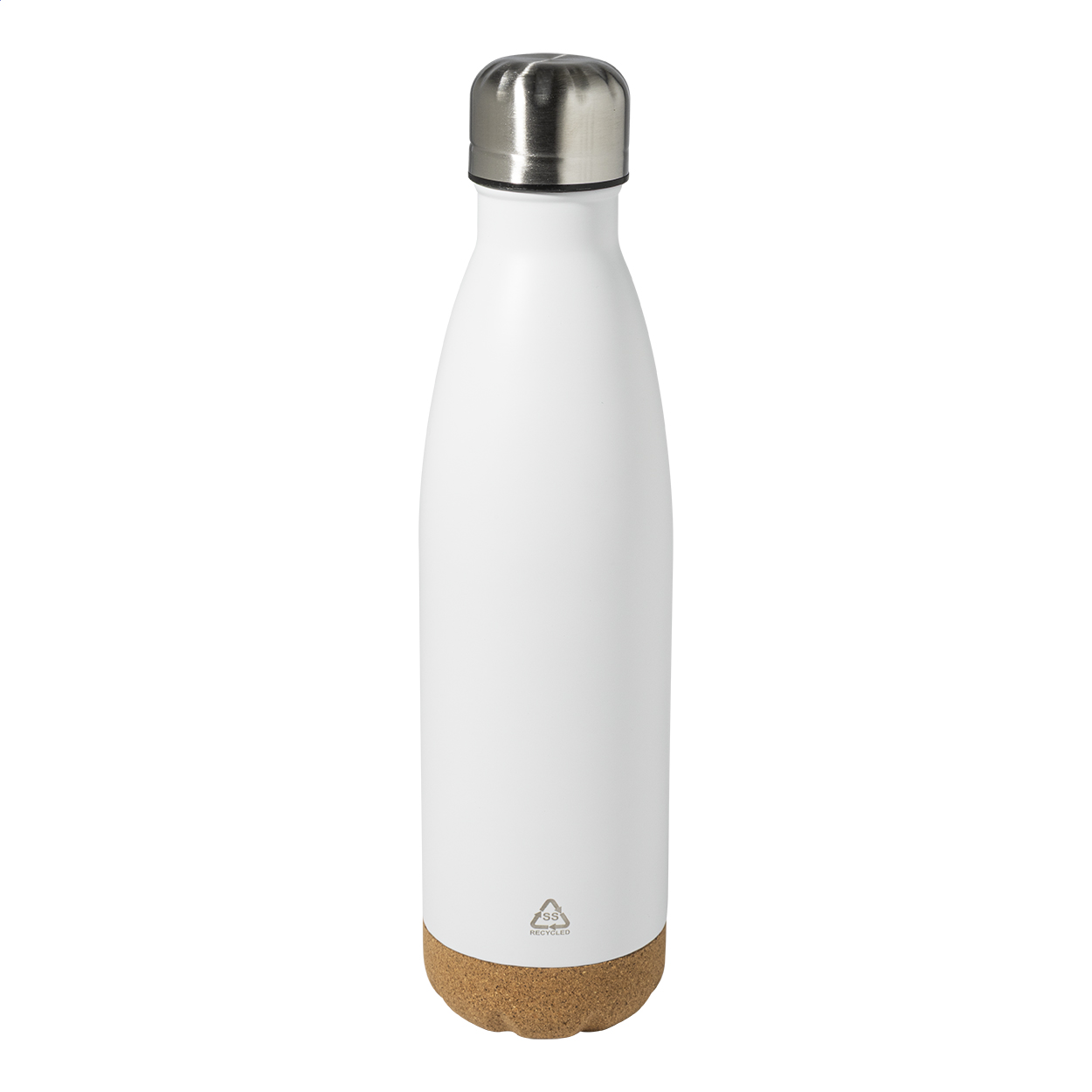 Bouteille isotherme Recouver en inox recyclé avec base en liège, 500 ml imprimé avec logo