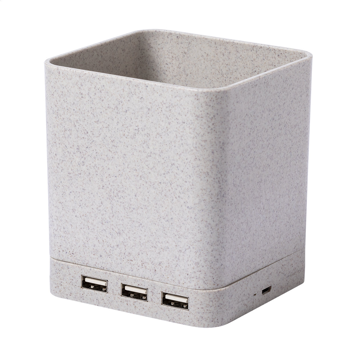 Pot à crayons multifonction Ampdesk avec chargeur sans fil et hub USB