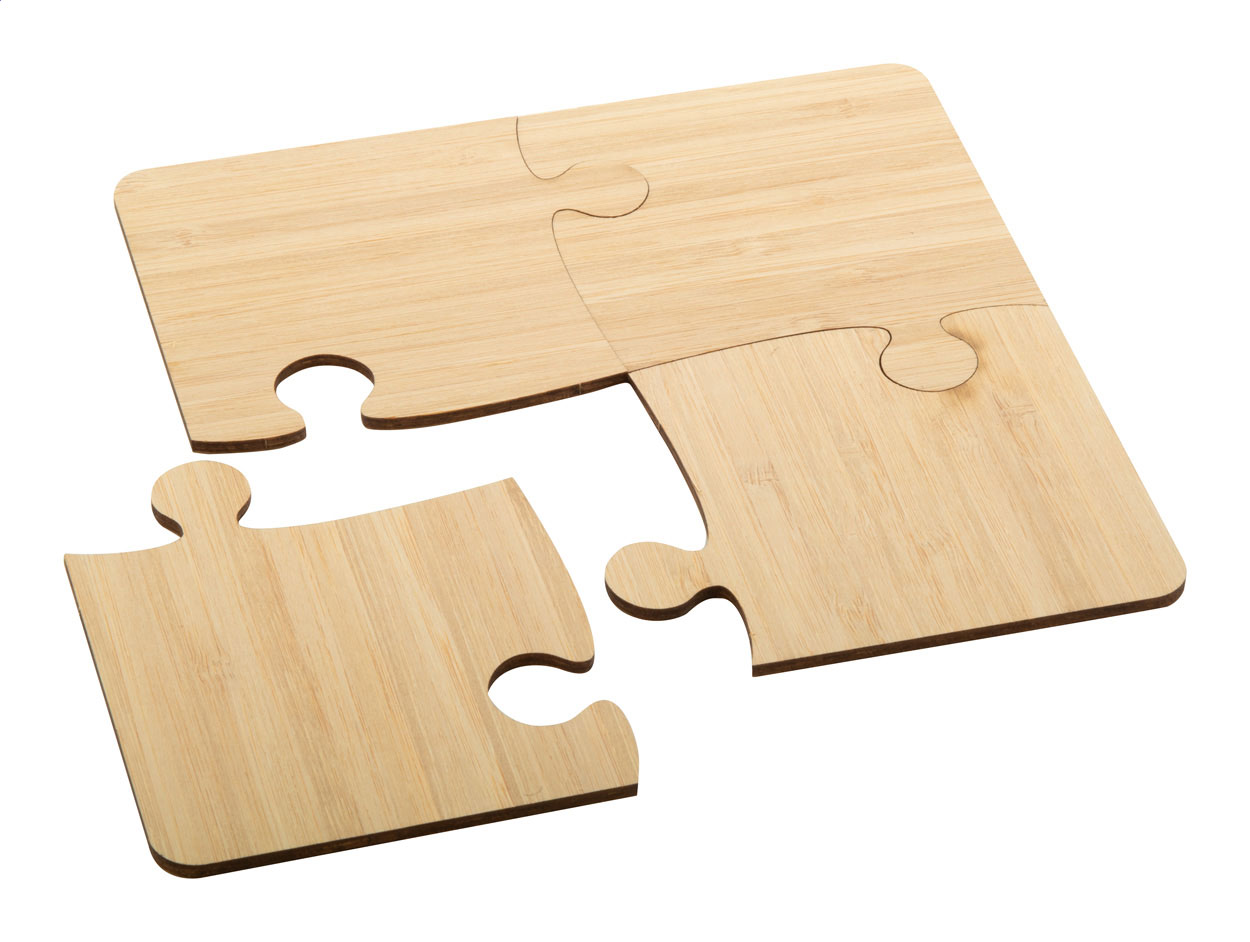 Puzzle-Bambusuntersetzer-Set - Kalkar