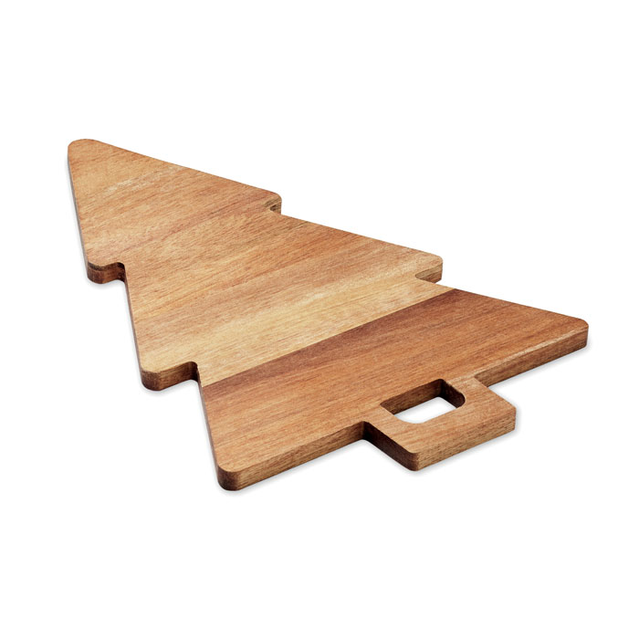 Planche de service en acacia en forme de sapin de Noël