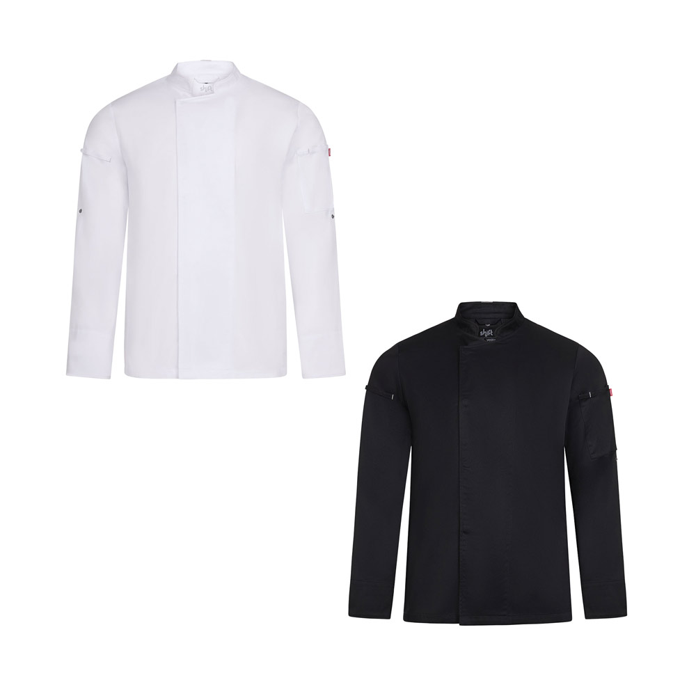 VL AGNI. Unisex-Kochjacke (190 g/m²) aus Baumwolle (35 %) und recyceltem Polyester (65 %)