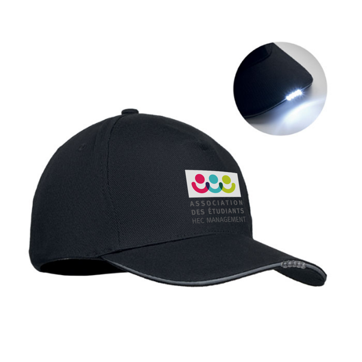 Casquette LED lumineuse en coton 5 panneaux - Talmay
