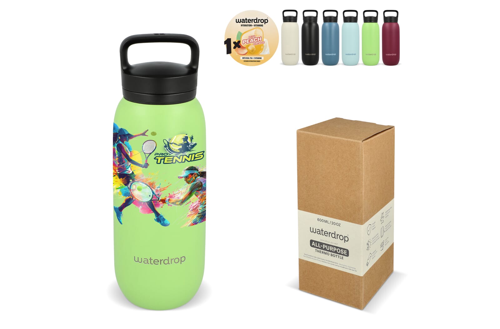 Waterdrop Allzweck-Thermoflasche mit Trinkverschluss 600ml