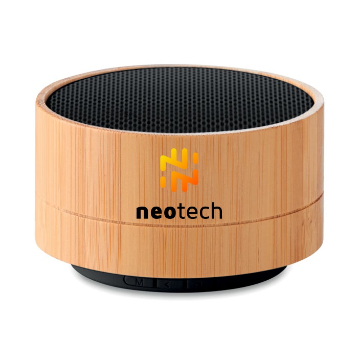 Enceinte personnalisée bluetooth en bambou lumineuse - Montalvo
