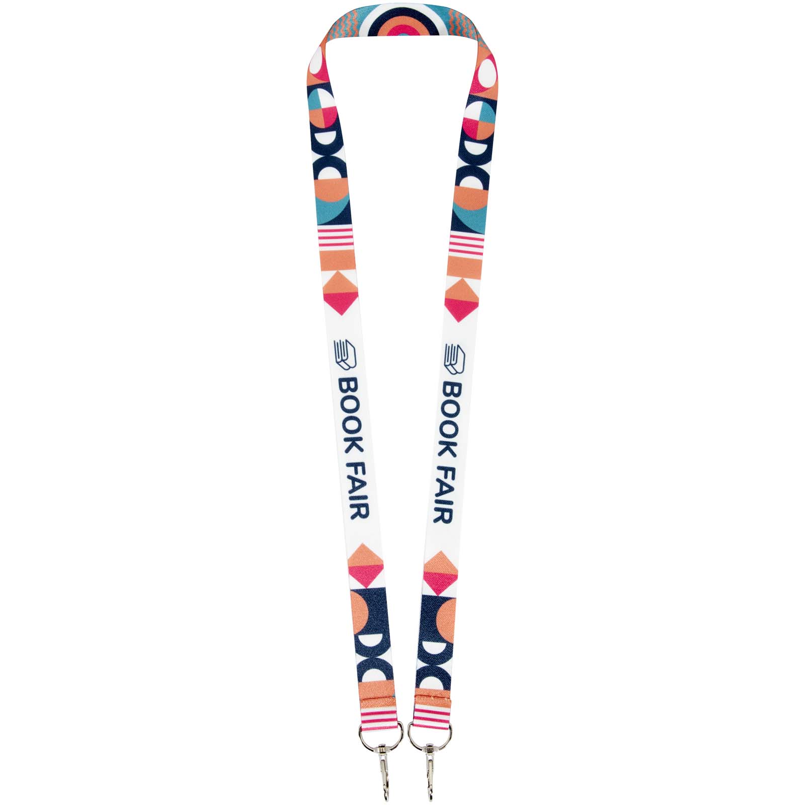 Leia Sublimation RPET-Lanyard mit 2 Metallhaken