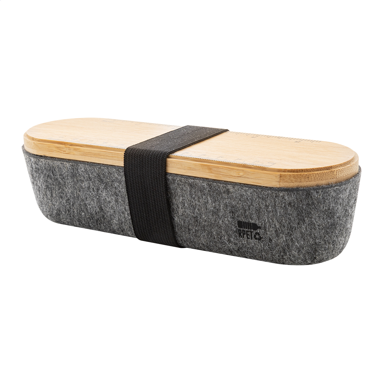 Decora Stifthalter aus RPET-Filz mit Bambusdeckel und Handyhalter