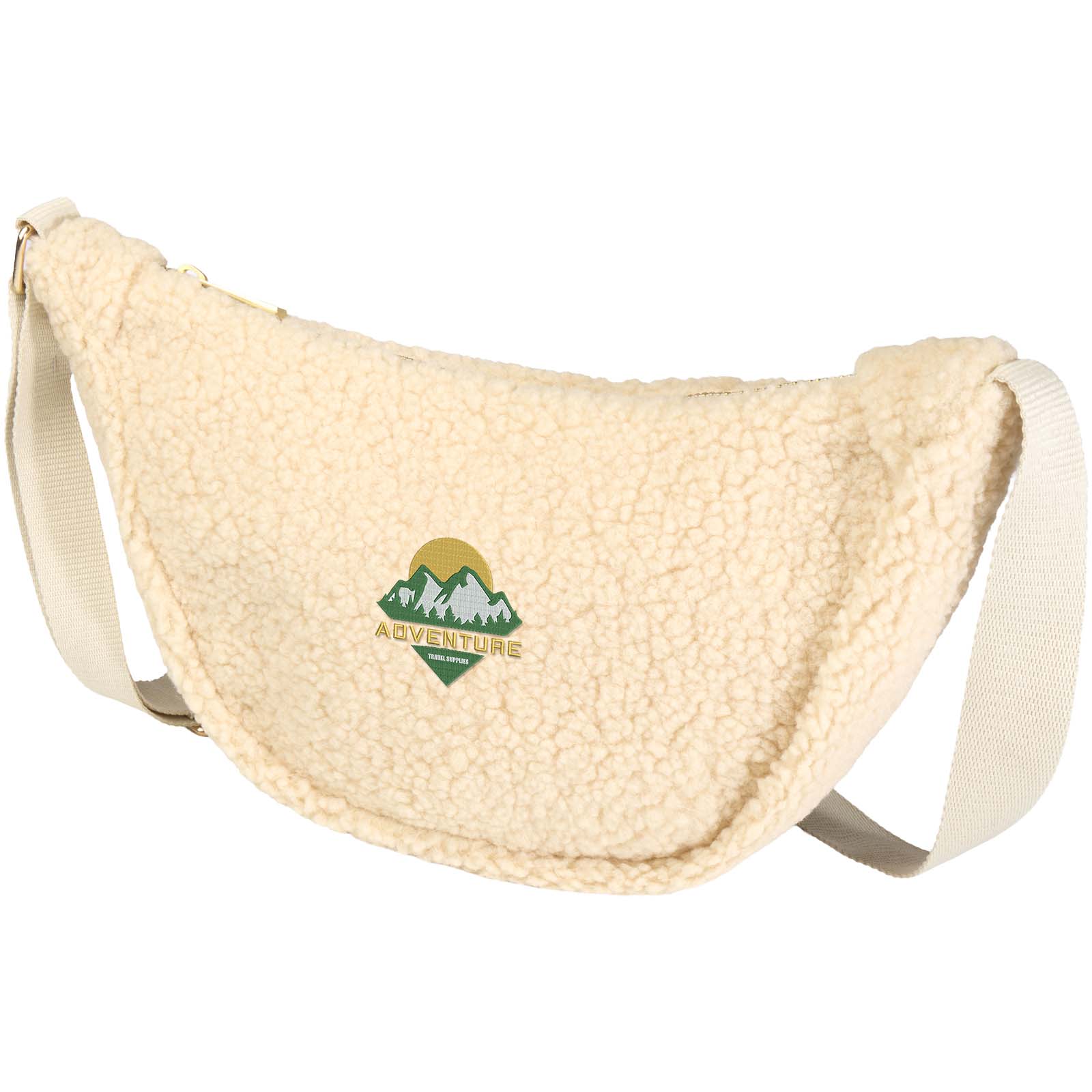 Bär Umhängetasche aus recyceltem Sherpa - Viersen bedrucken mit Logo