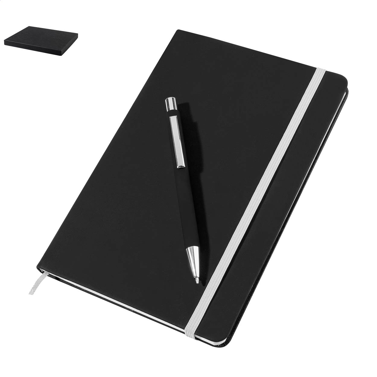 Aereus Notizbuchset mit A5-Notizbuch und Stift aus Recyclingmaterial bedrucken mit Logo