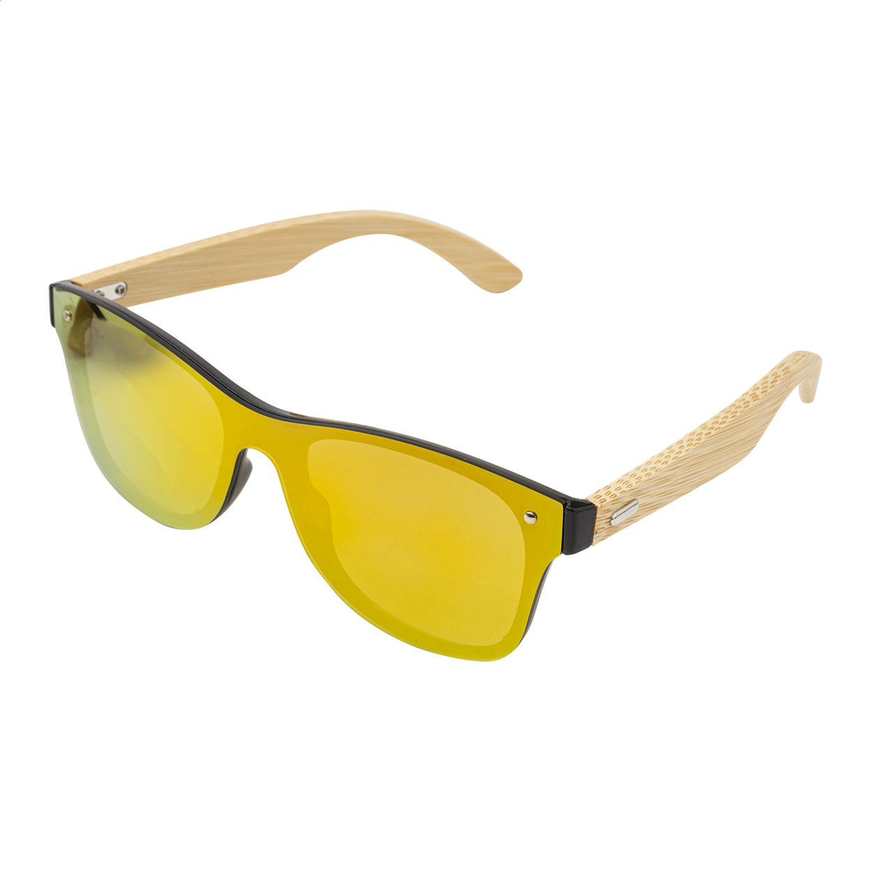 Bingin Sonnenbrille mit verspiegeltem Glas und Bambusbügeln, mit Logo bedrucken mit Logo