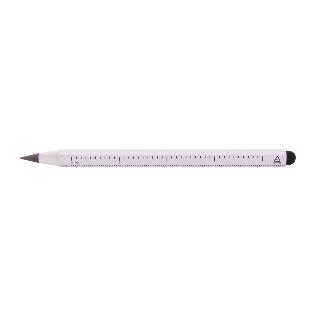Stylo sans encre Ruloid personnalisé en aluminium recyclé avec règle et stylet