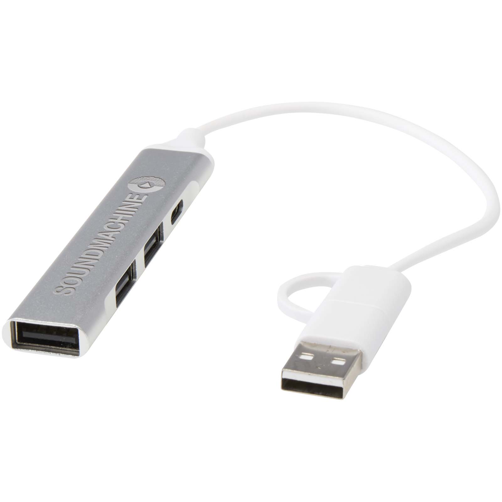 RecycHub USB-C und USB-A Hub mit 4 Anschlüssen - Friedland