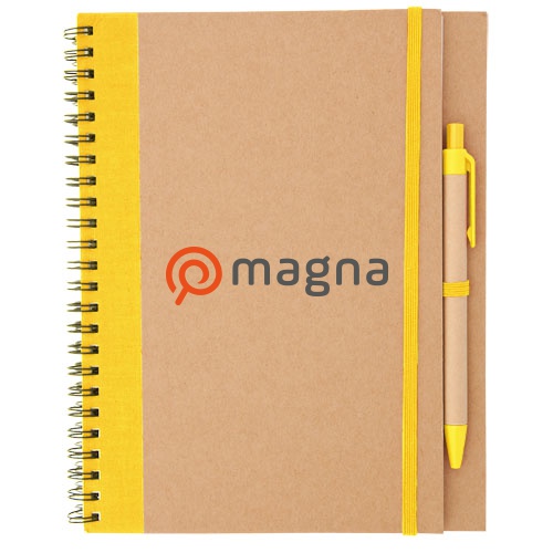 Cahier personnalisé A5 à spirales carton recyclé avec stylo 60 feuilles -- Houston