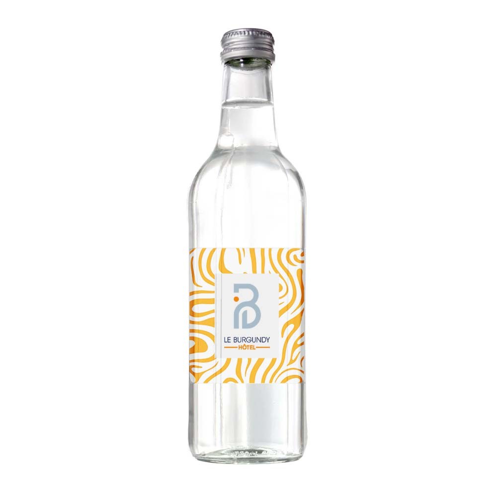 Glas Quellwasser 330ml - Fischen im Allgäu bedrucken mit Logo
