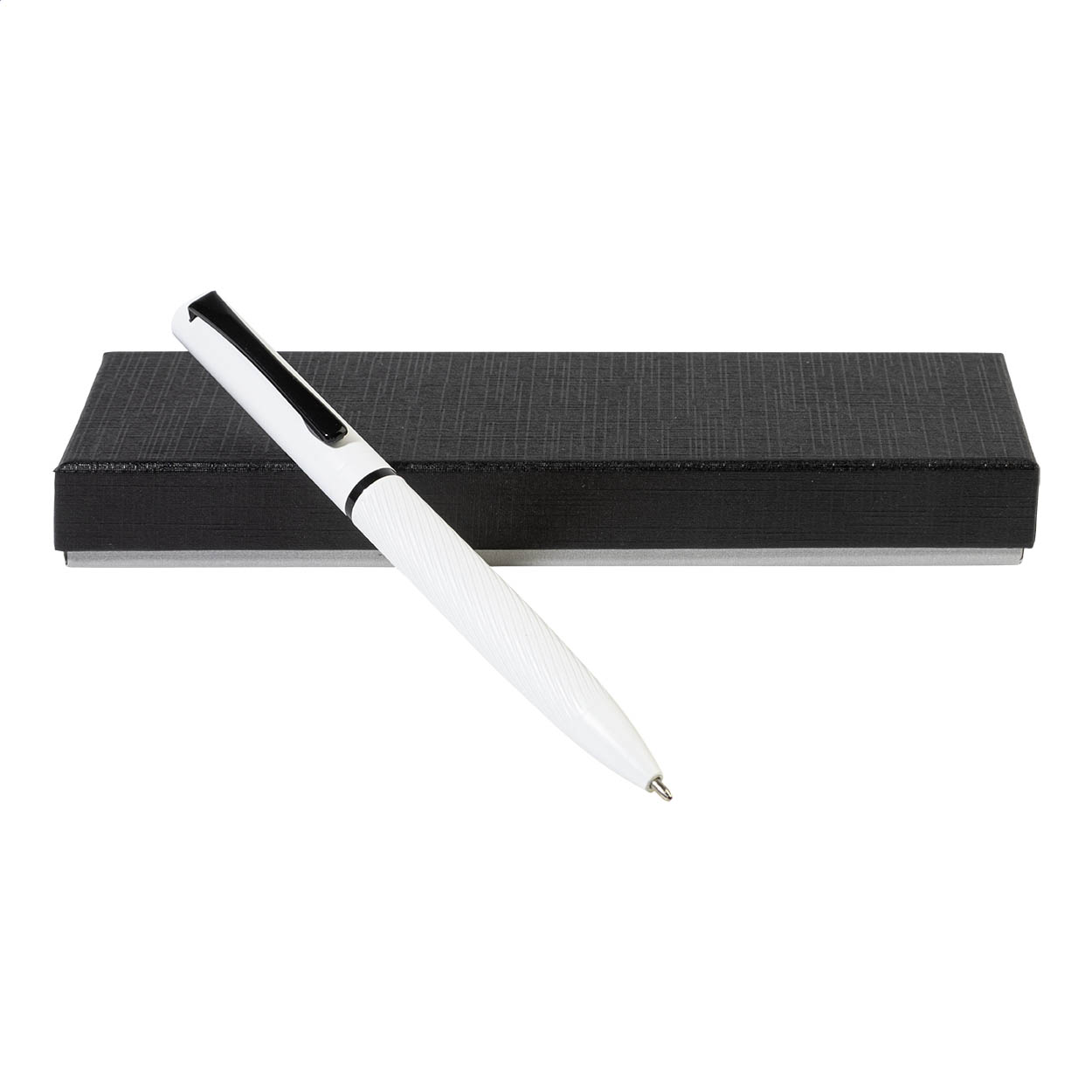 Stylo bille rotatif Noiral personnalisé en métal mat, coffret cadeau