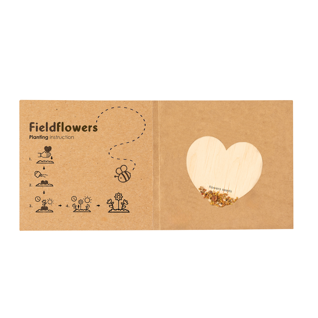 Wildblüten-Herzsamen - Wülfrath bedrucken mit Logo