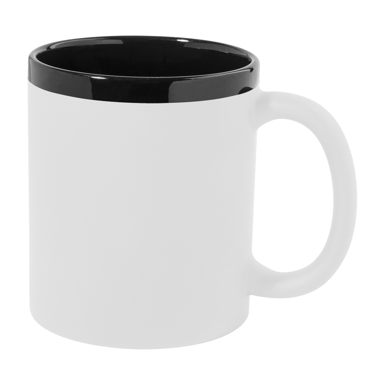 Mug Kovary personnalisé en céramique soft-touch, intérieur noir, gravure