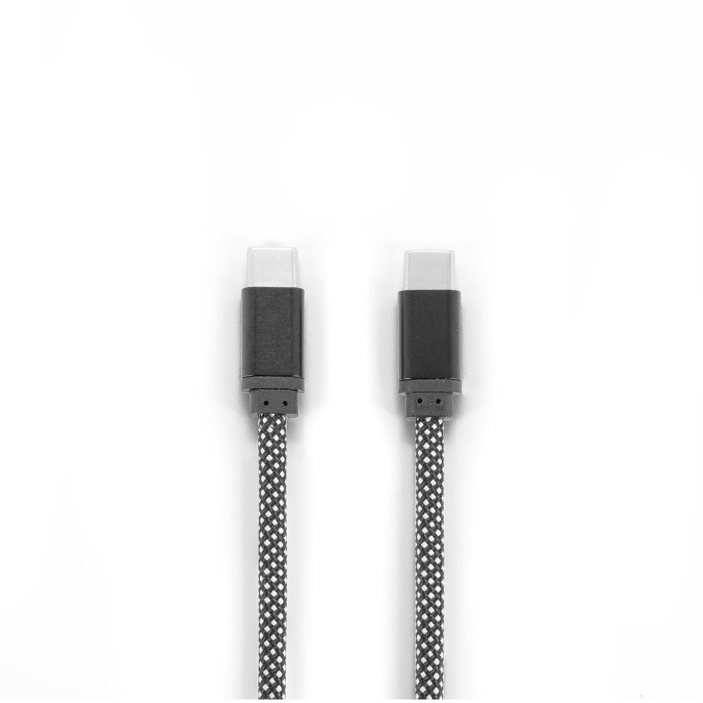 NADELLA. Câble USB-C vers USB-C avec cordon en polyester tressé (60 W) et système magnétique pour enrouler facilement le câble