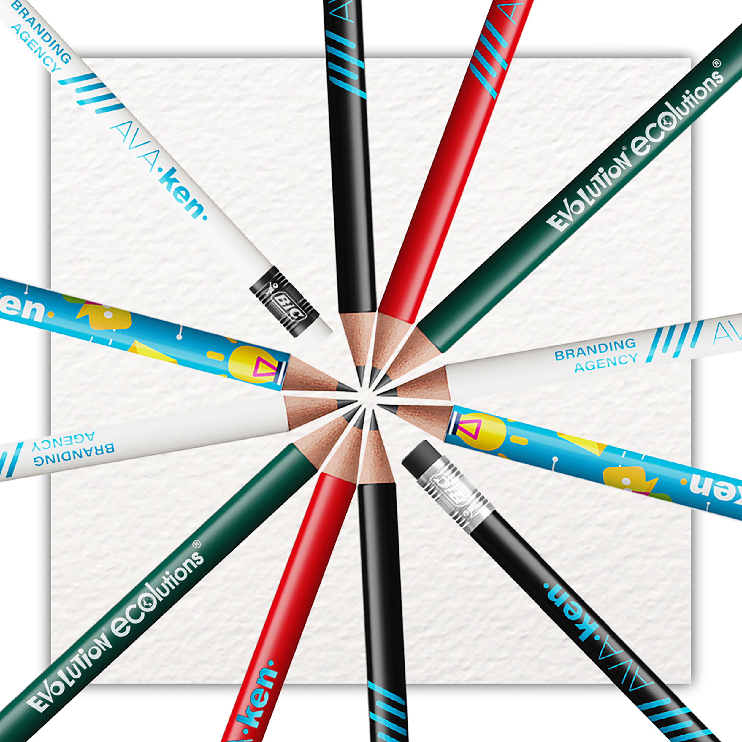 BIC® Evolution® Ecolutions® Bleistift mit Radierer und Logo, holzfrei