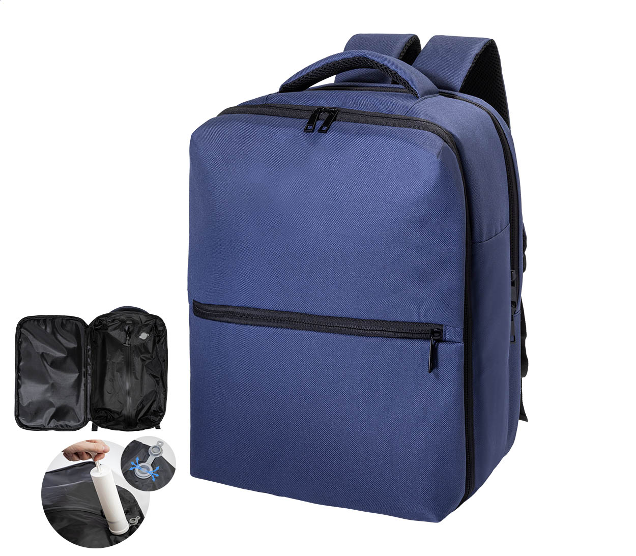VacuFly Handgepäck-Kompressionsrucksack aus RPET mit Ihrem Logo bedrucken mit Logo