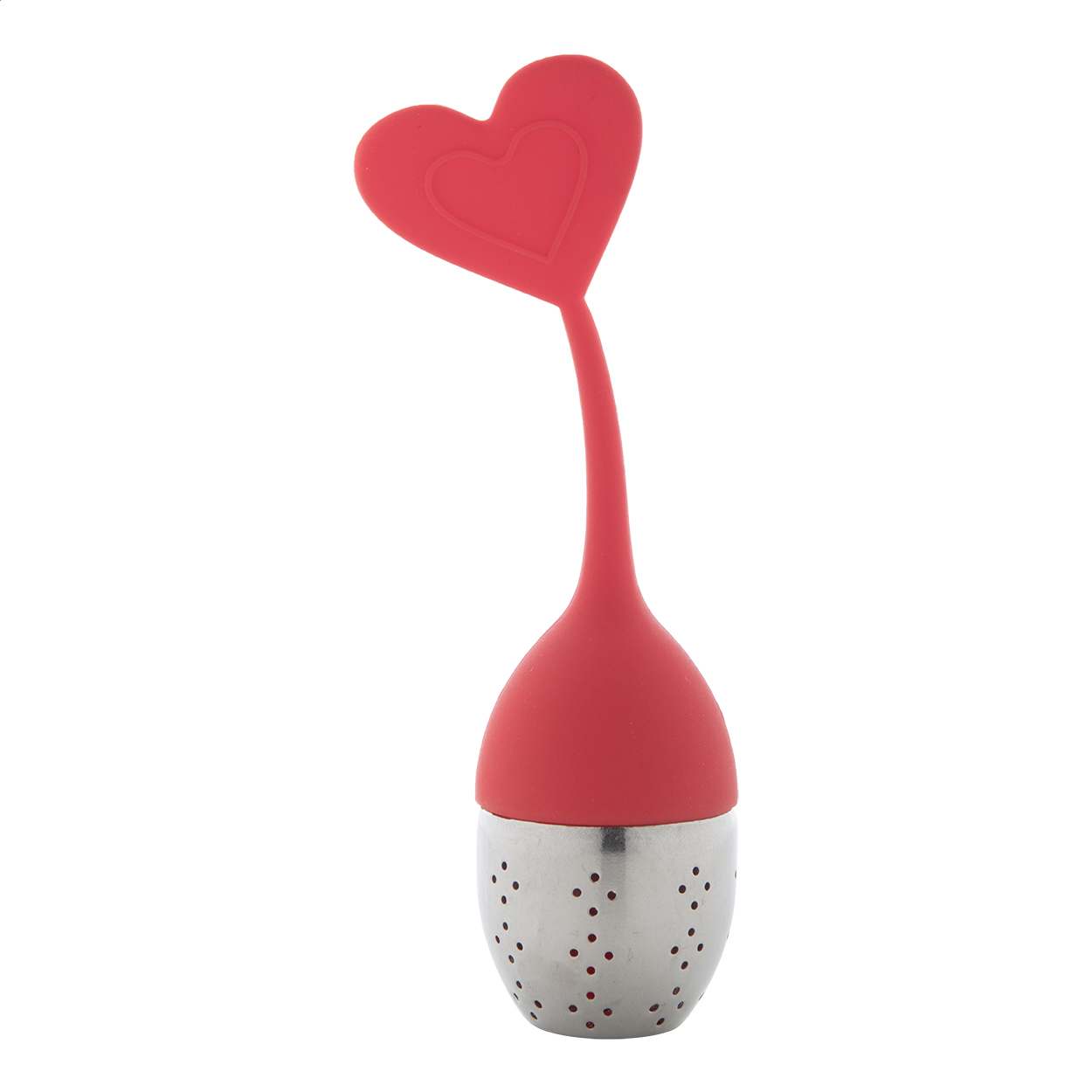 Infuseur à thé Jasmin personnalisé en silicone et inox, décor feuille imprimé avec logo