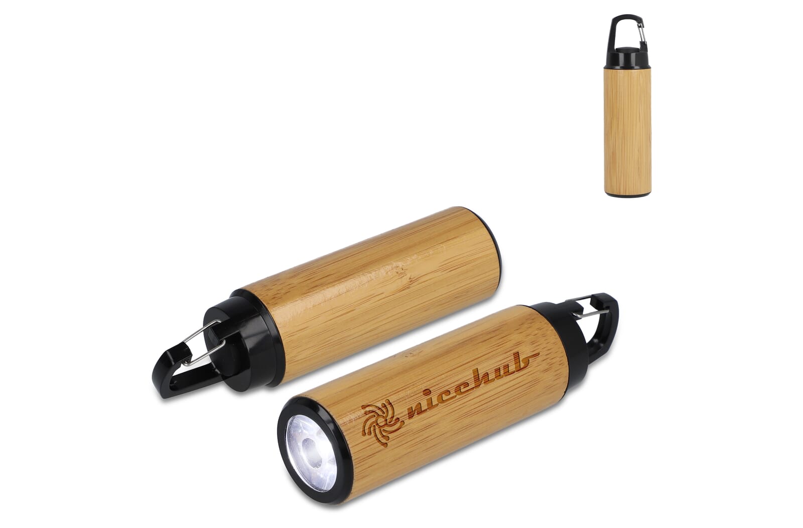 Bambus-Taschenlampe mit Clip - Waldkirch