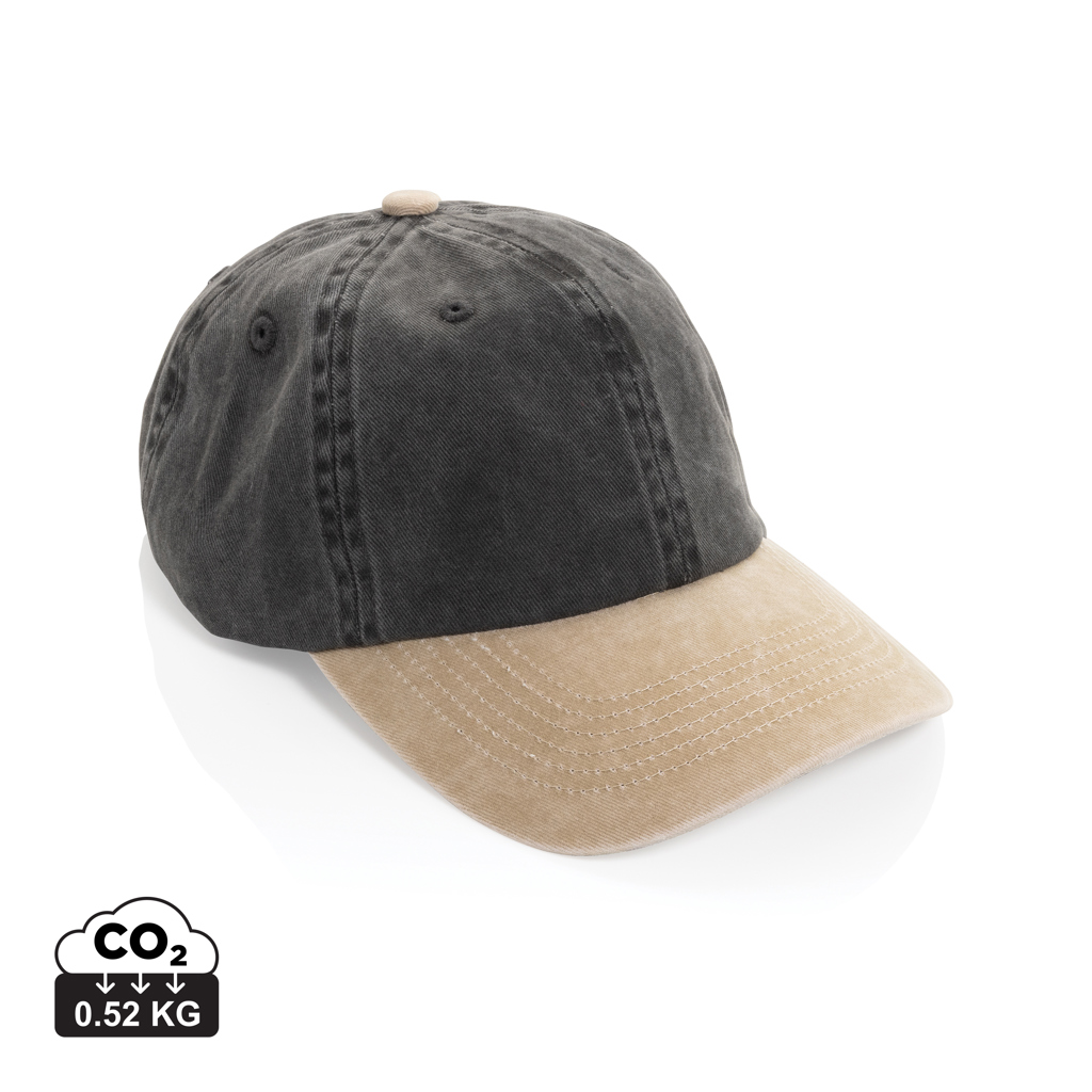 Casquette BEAU AWARE™ en coton sergé bicolore lavé 270gsm à 6 panneaux