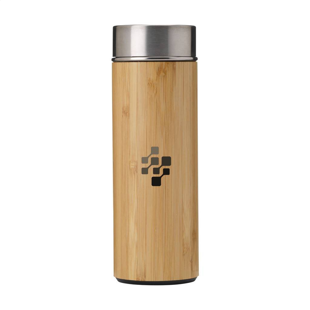 Thermos inox personnalisé finition bambou 360ml - Watusi