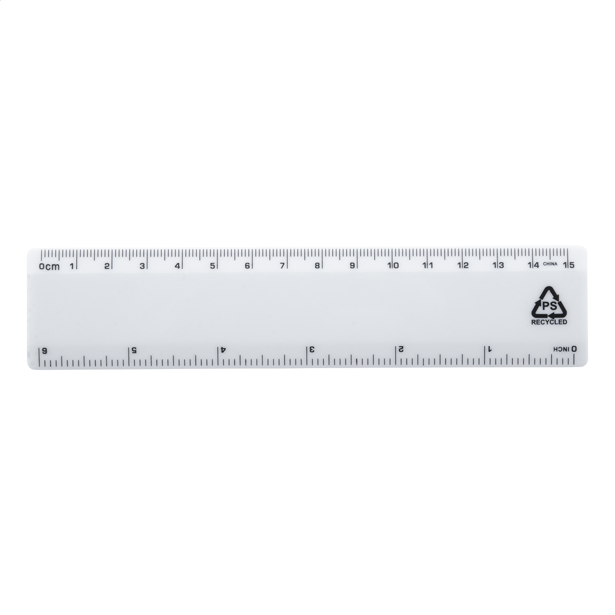 Règle 15 cm Relin personnalisée en plastique PS recyclé imprimé avec logo