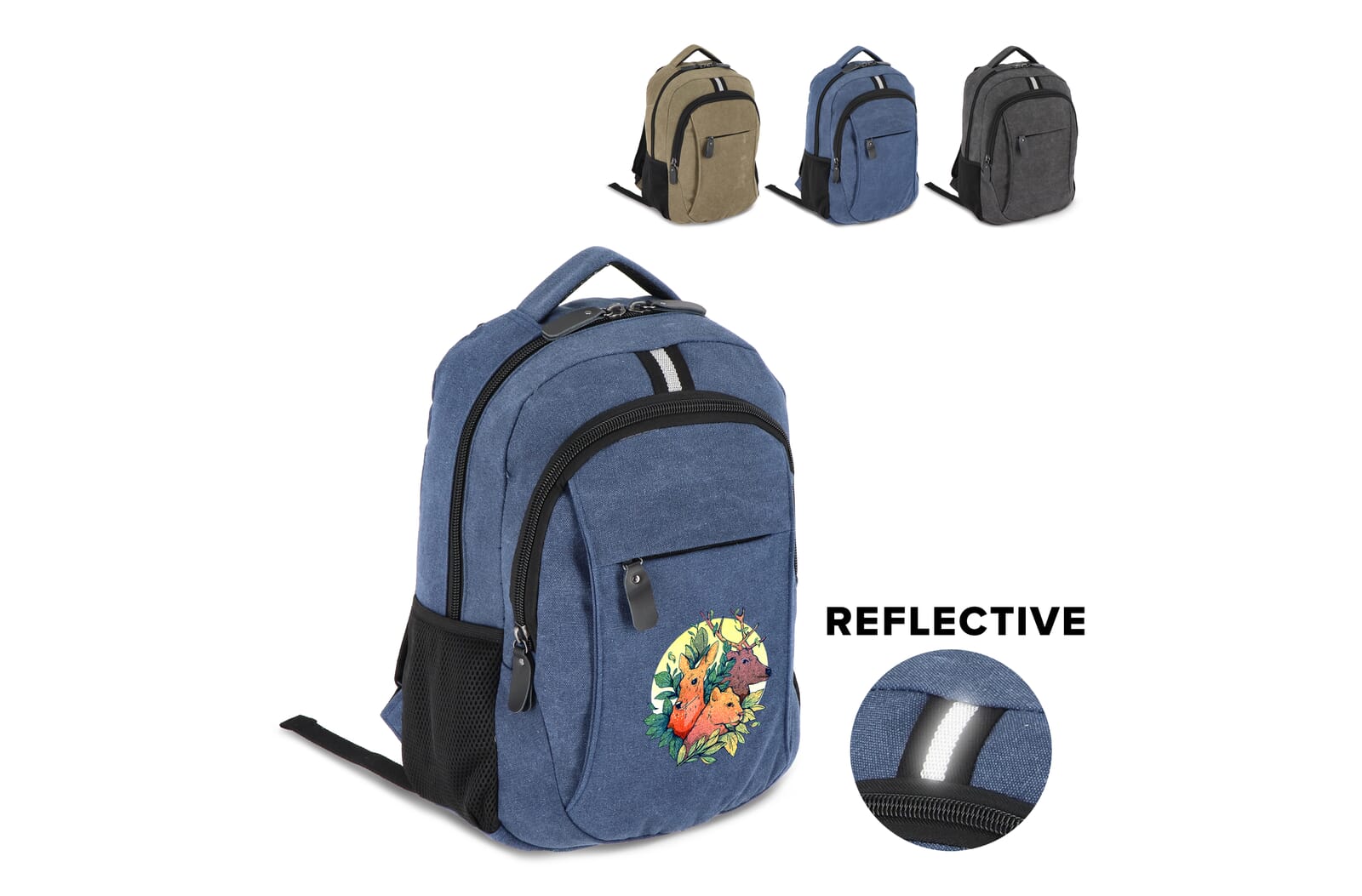 Harper Rucksack aus recyceltem Baumwoll-Canvas mit Ihrem Logo bedrucken mit Logo