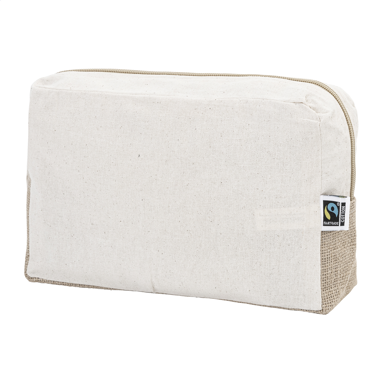 Ferbax Fairtrade-Kosmetiktasche aus Baumwolle und laminierter Jute mit Logo bedrucken mit Logo