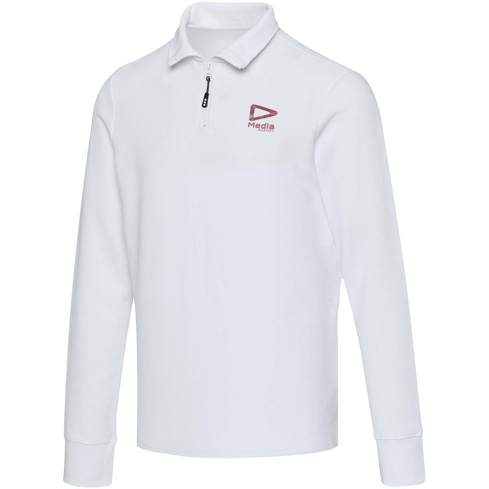 Unisex Langarm-Polo mit Reißverschluss und Nachhaltigkeit - Kaisersesch bedrucken mit Logo
