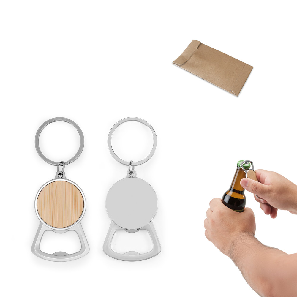 Runde Natur Schlüsselbund mit Flaschenöffner - Rutesheim