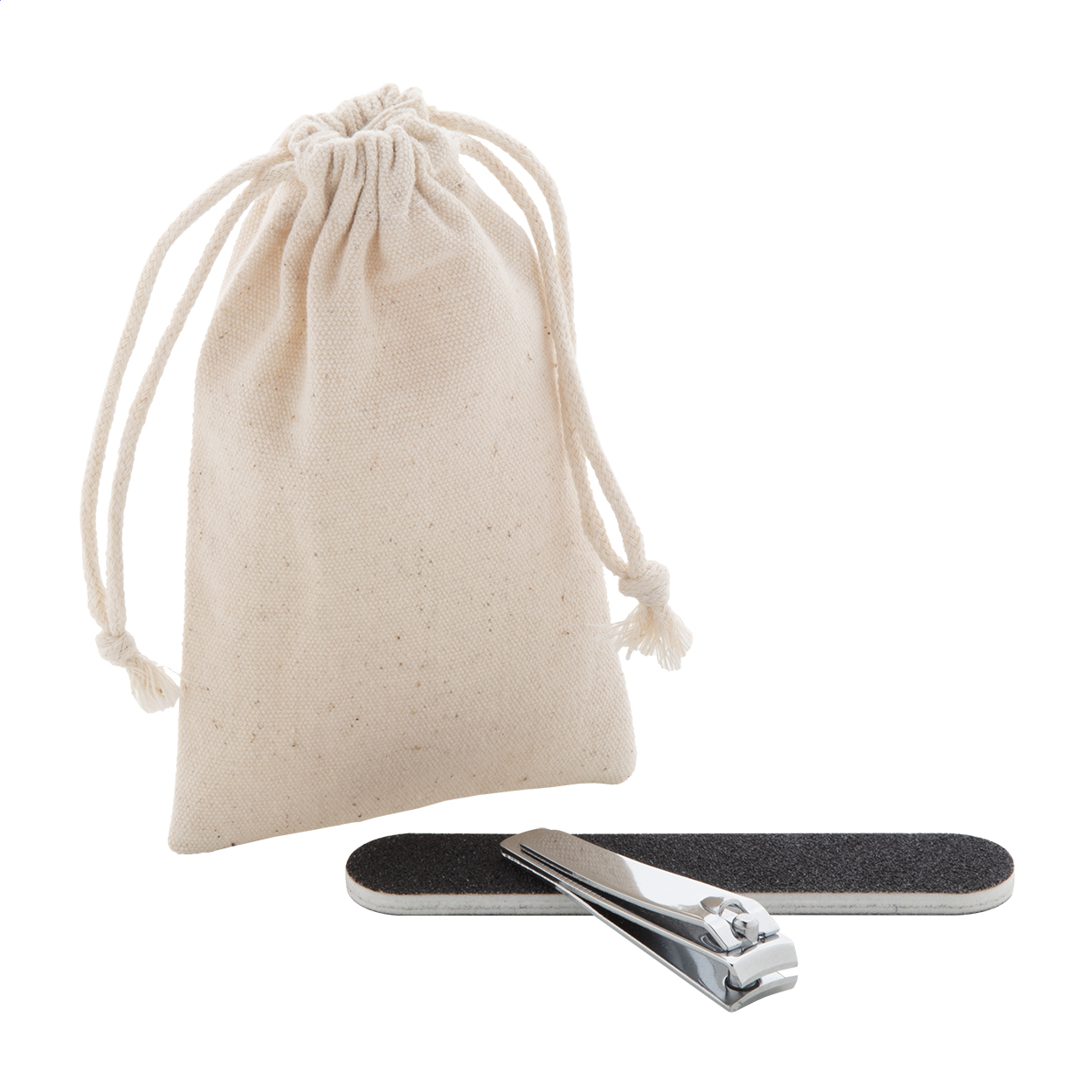 Set manucure Minail personnalisé, lime et coupe-ongles, pochon coton