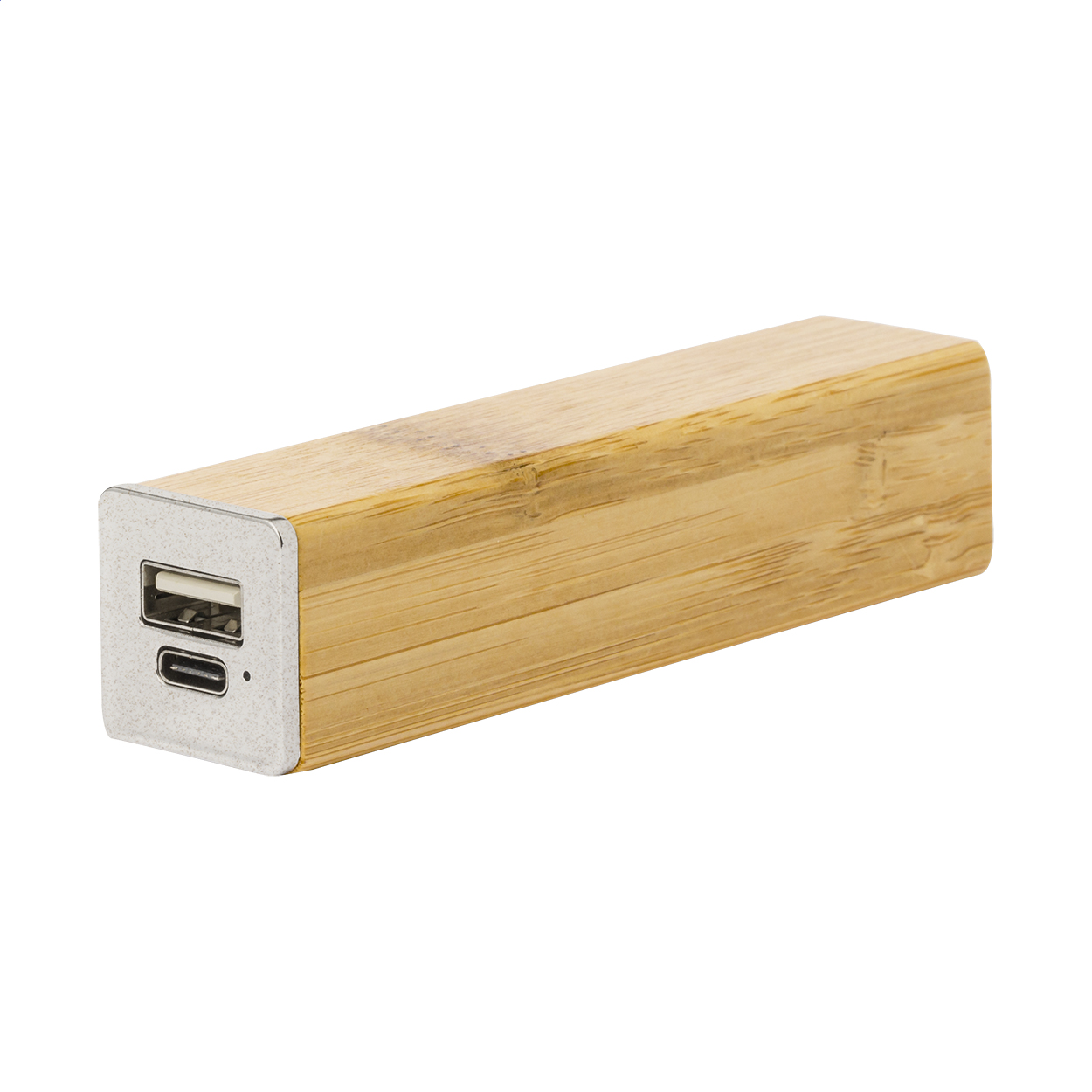 Bamster Powerbank aus Bambus und Weizenstroh mit 2200 mAh und Ihrem Logo