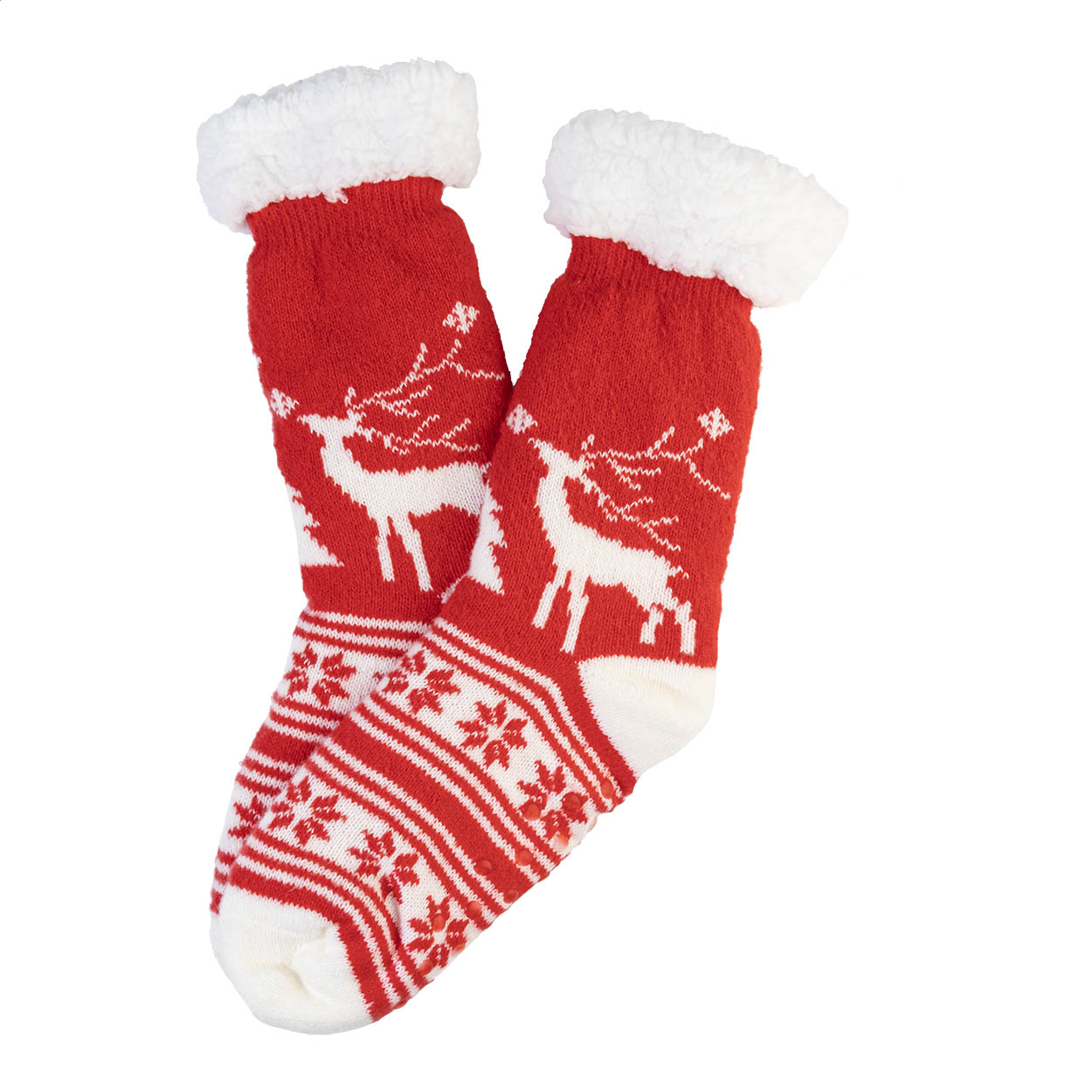 Chaussettes-pantoufles de Noël Norsokkar personnalisées en RPET, taille 36-43 imprimé avec logo