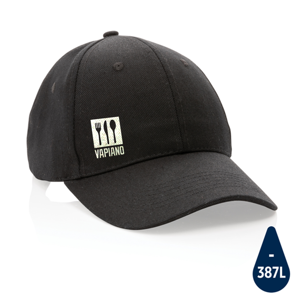 Casquette 6 panneaux en coton recyclé 280gr IMPACT