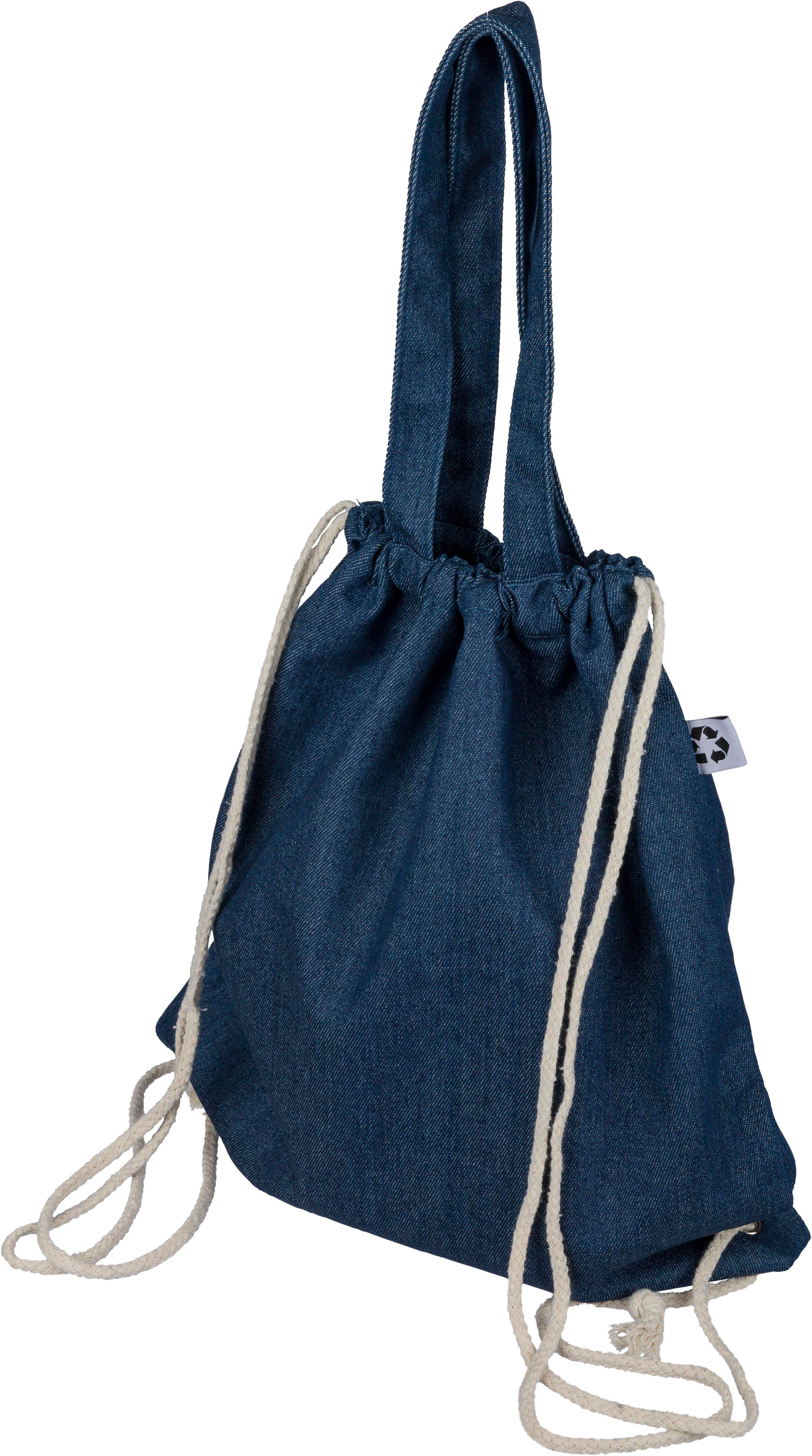 Recycled Denim Tasche mit Kordelzug - Marktbreit bedrucken mit Logo