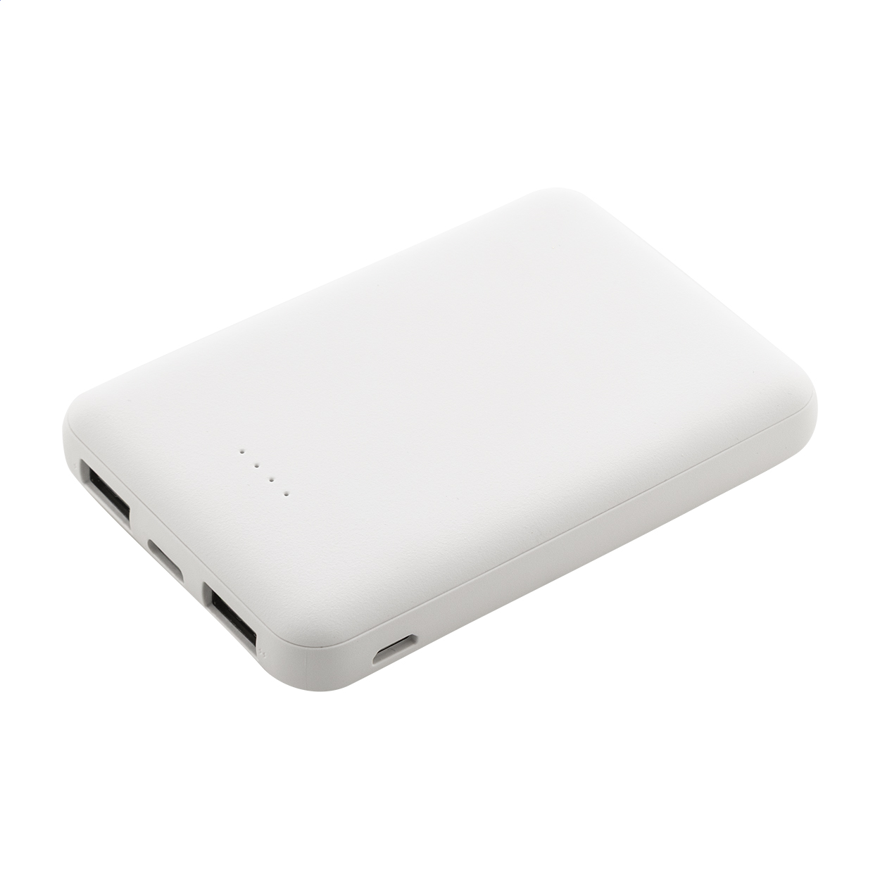 Batterie externe Rabobank Slim personnalisée en ABS recyclé, 5000 mAh imprimé avec logo