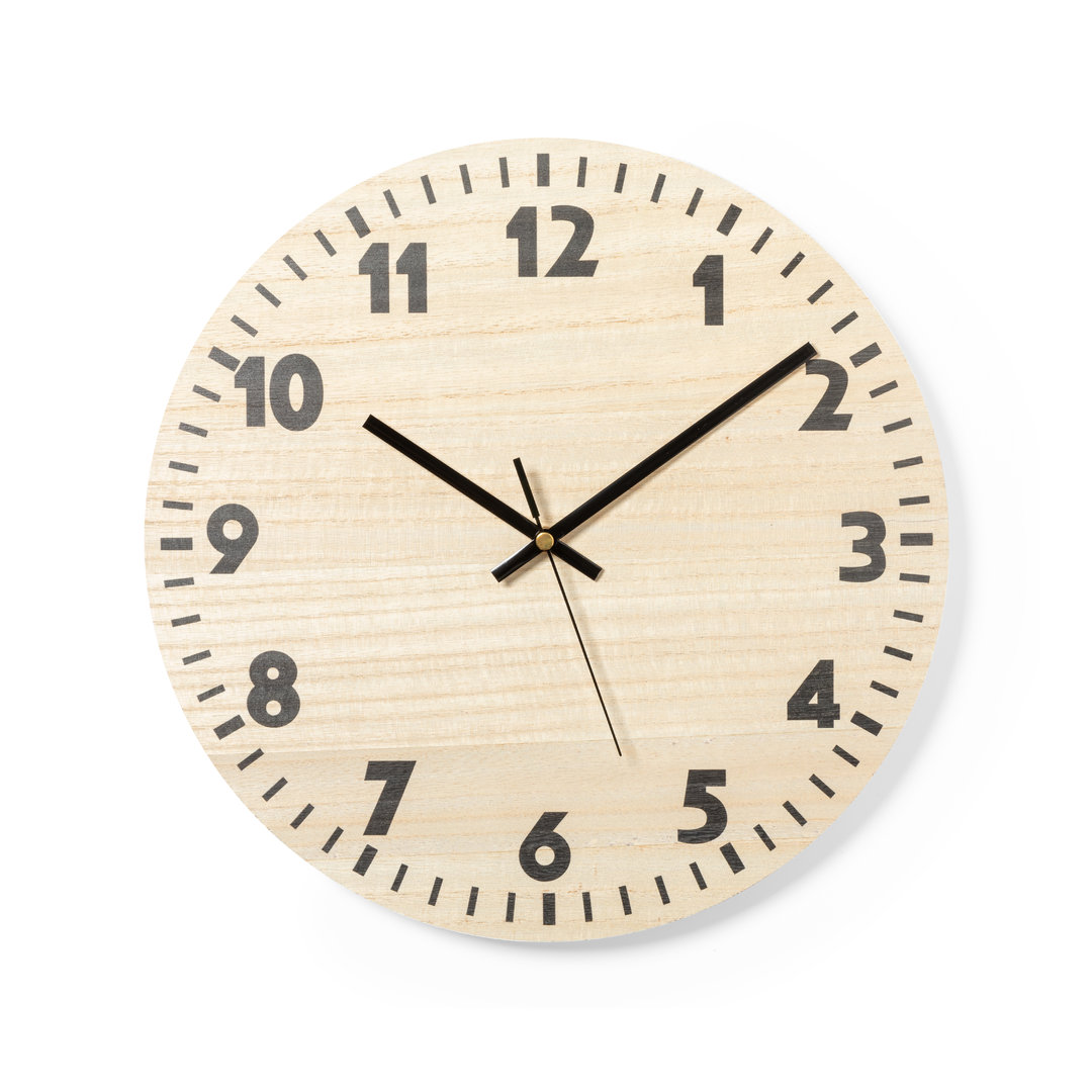 Horloge murale en bois naturel (32 cm) - Châteauneuf-du-Pape