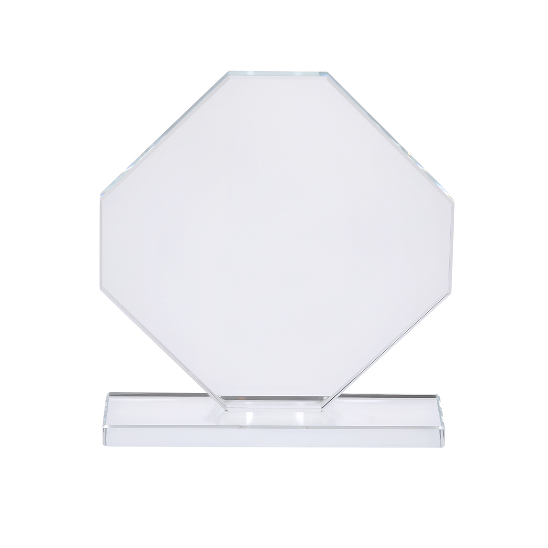 Elegante Achteckige Glastrophäenplatte - Zwenkau