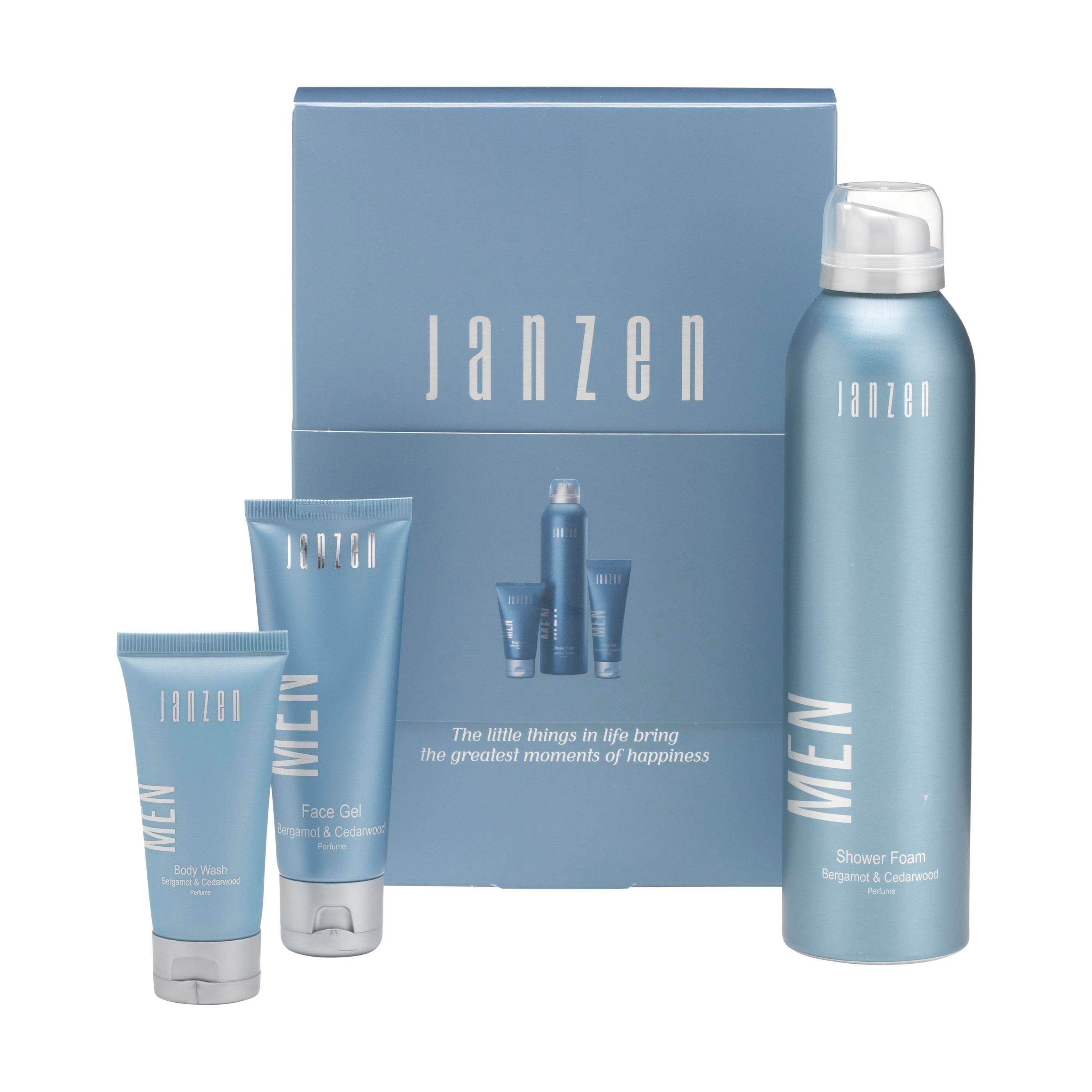 JANZEN Geschenkset For Men S mit 3 Pflegeprodukten für Männer bedrucken mit Logo