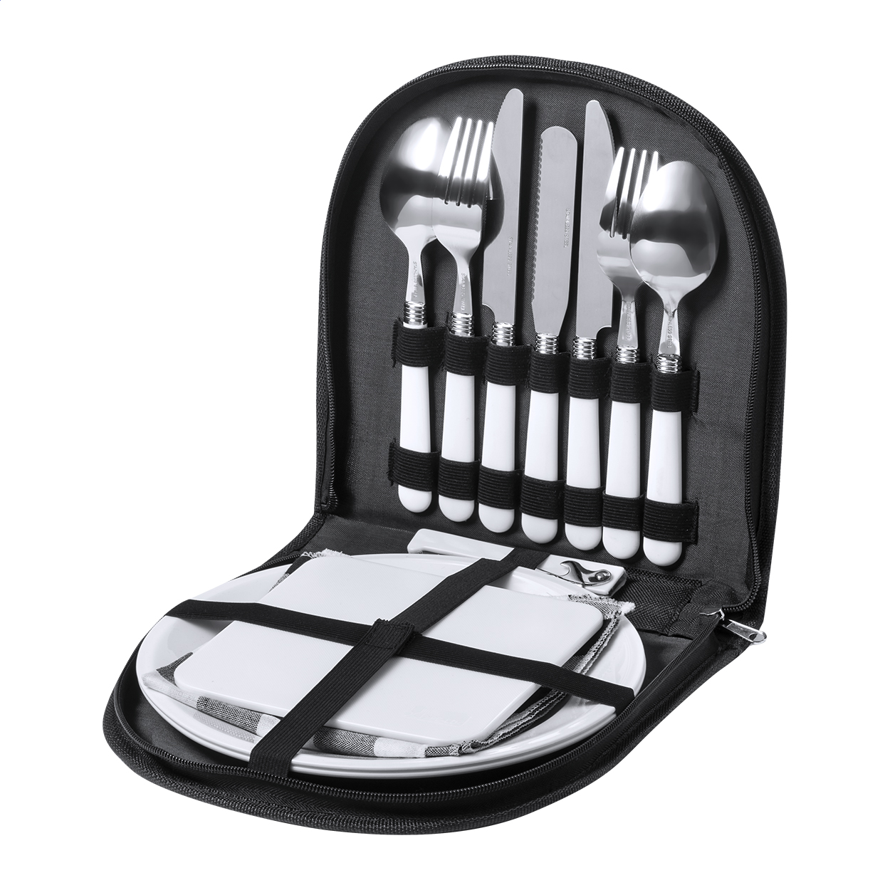 Pikken 13-teiliges Picknickset für 2 Personen in RPET-Tasche mit Logo