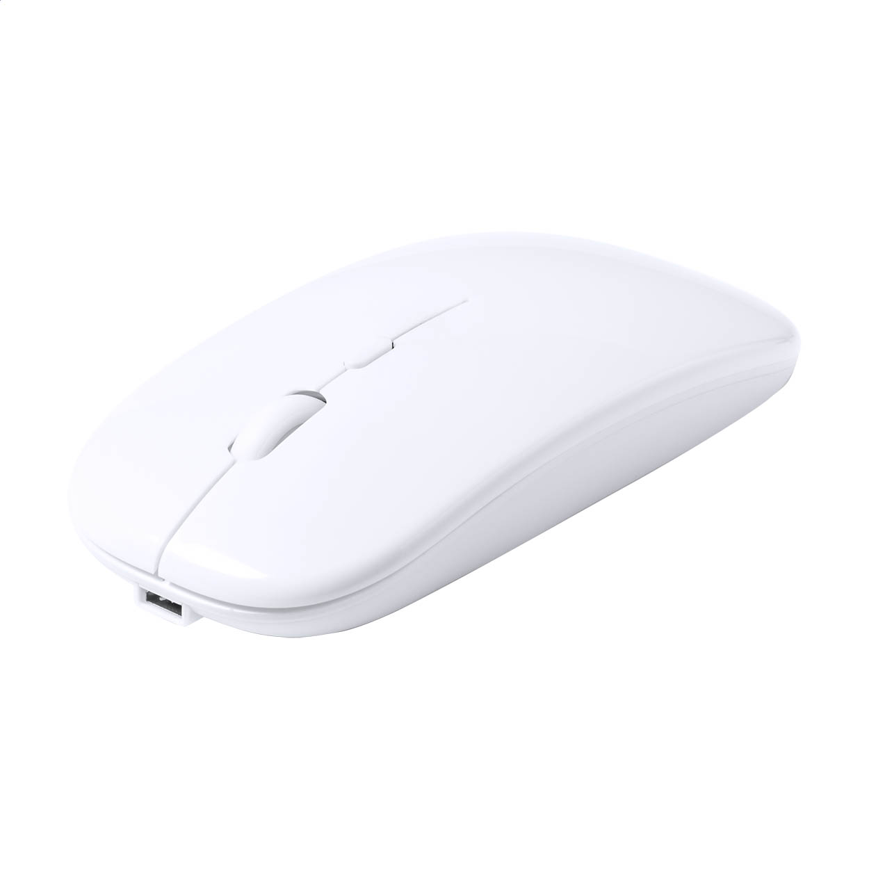 Souris optique sans fil rechargeable Rabick personnalisée en ABS recyclé imprimé avec logo