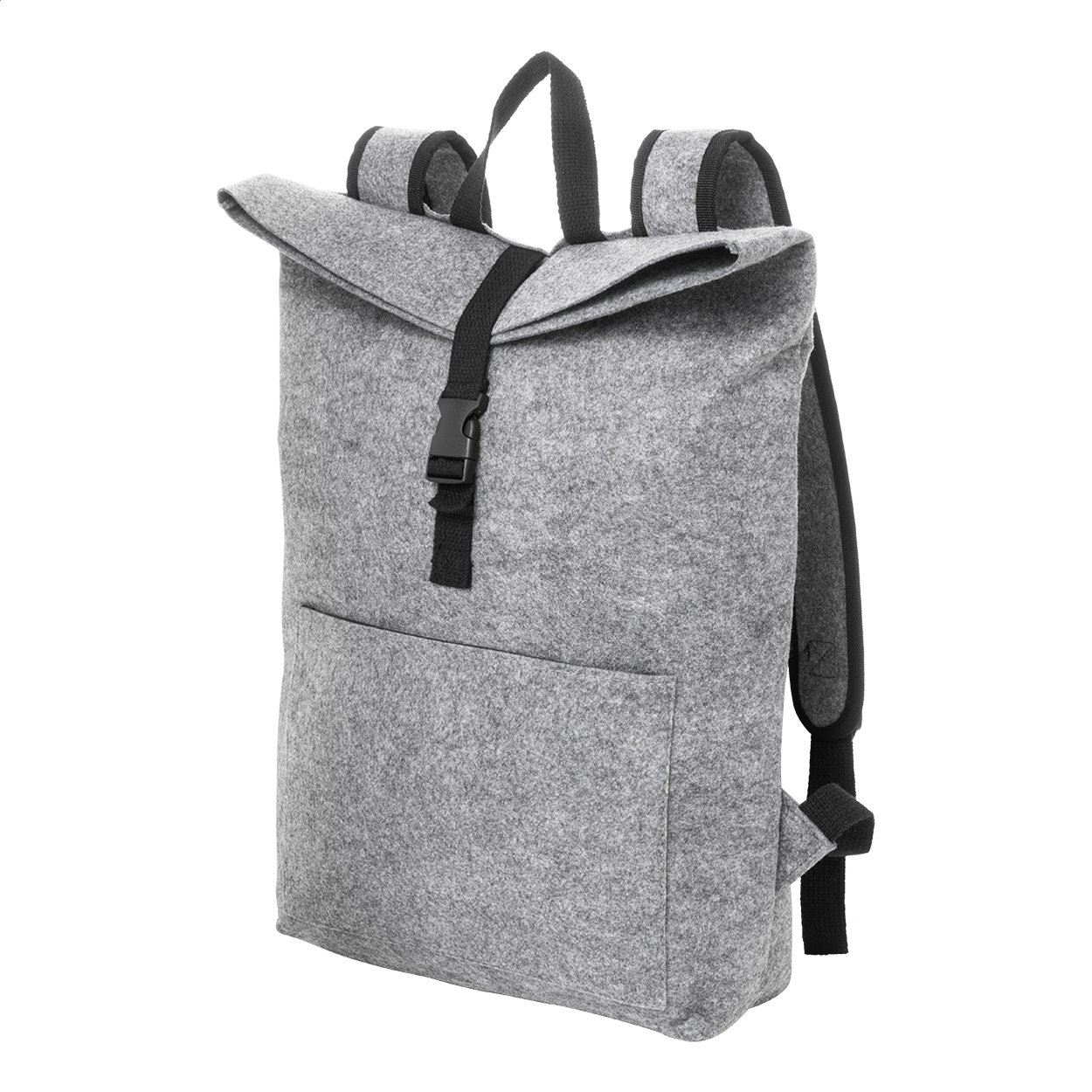 Refelt Roll Rolltop-Rucksack aus RPET-Filz mit Laptopfach und Logo