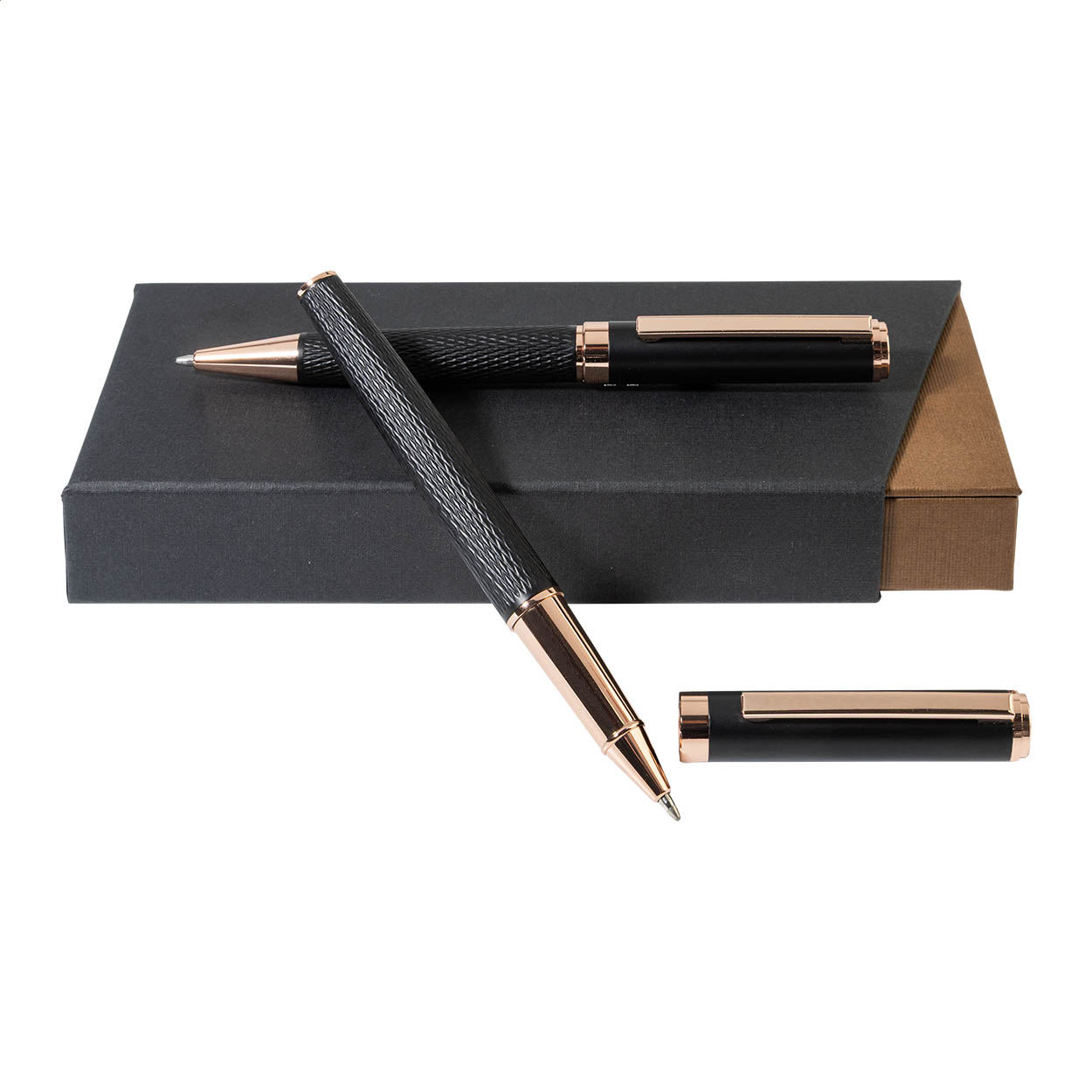 Parure stylo bille et roller Orrose André Philippe en métal imprimé avec logo