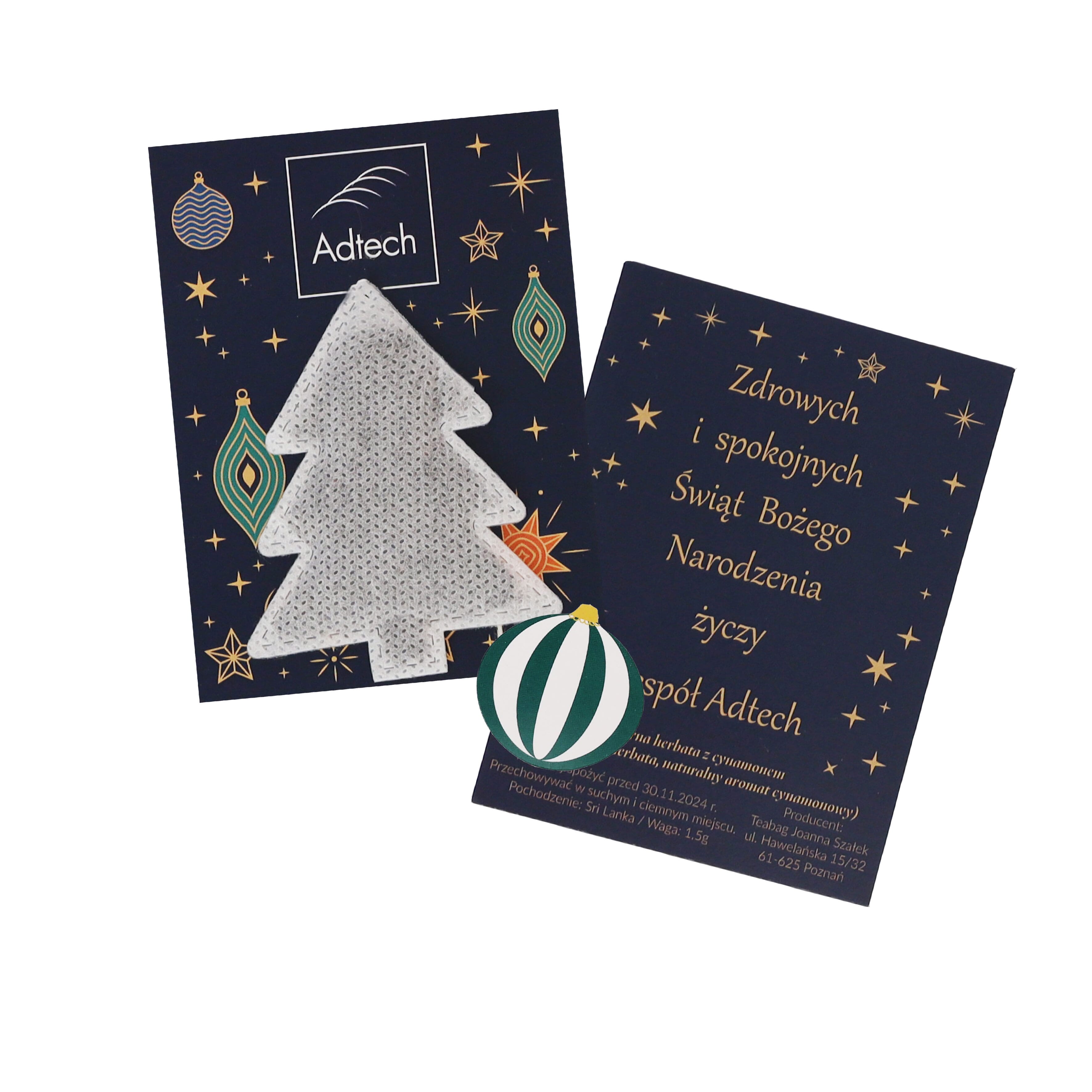 Sachet de thé de Noël sur carte